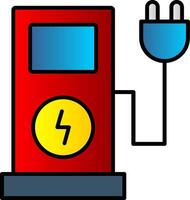 elektrisch aufladen Linie gefüllt Gradient Symbol vektor