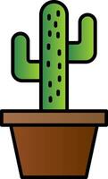 Kaktus Linie gefüllt Gradient Symbol vektor