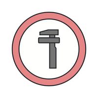 Vektor brechen Service Road Sign Icon