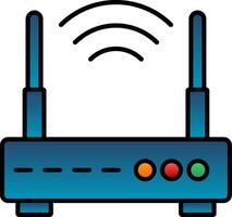 W-lan Router Linie gefüllt Gradient Symbol vektor