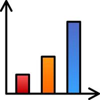 tillväxt linje fylld lutning ikon vektor