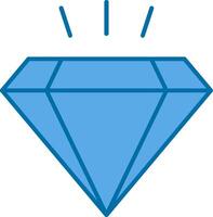 Diamant gefüllt Blau Symbol vektor