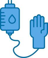 blod transfusion fylld blå ikon vektor