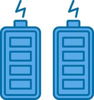 Batterien gefüllt Blau Symbol vektor