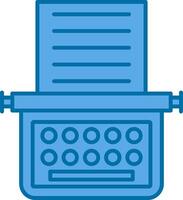 Schreibmaschine gefüllt Blau Symbol vektor