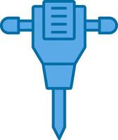 Jack Hammer gefüllt Blau Symbol vektor