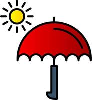 Regenschirm Linie gefüllt Gradient Symbol vektor