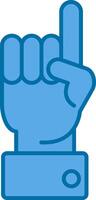 angehoben Finger gefüllt Blau Symbol vektor