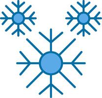 Schneeflocke gefüllt Blau Symbol vektor