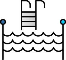 Schwimmen Schwimmbad Linie gefüllt Gradient Symbol vektor