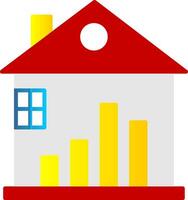 verklig egendom statistik platt lutning ikon vektor