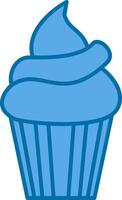 Cupcake gefüllt Blau Symbol vektor