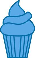 muffin fylld blå ikon vektor