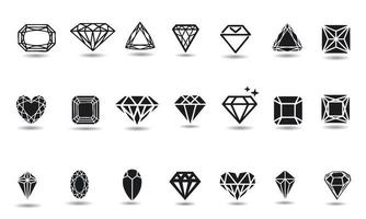 Satz von Diamant-Symbol-Vektor-Vorlagen-Design vektor