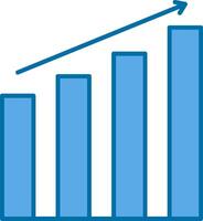 bar Graf fylld blå ikon vektor