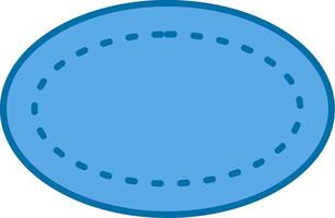 oval fylld blå ikon vektor