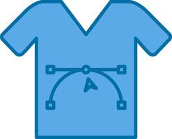 skjorta design fylld blå ikon vektor