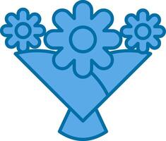 Blume Strauß gefüllt Blau Symbol vektor