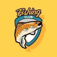 Fischerclub-Patch im Retro-Stil vektor