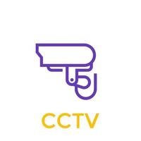 CCTV-ikon, linjär stil vektor