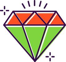 diamant fylld ikon vektor