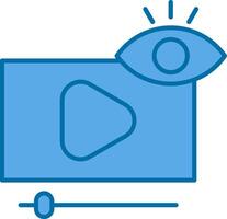 video visningar fylld blå ikon vektor