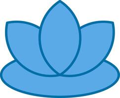 Lotus gefüllt Blau Symbol vektor