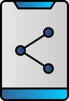 Teilen Linie gefüllt Gradient Symbol vektor