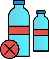 Nein Plastik Flaschen Linie gefüllt Gradient Symbol vektor