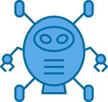 robotik fylld blå ikon vektor