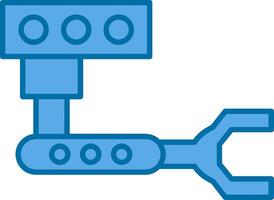 industriell robot fylld blå ikon vektor