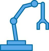 Roboter Arm gefüllt Blau Symbol vektor