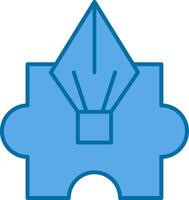 Puzzle gefüllt Blau Symbol vektor