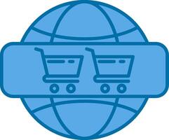 online einkaufen gefüllt Blau Symbol vektor