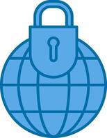 global Sicherheit gefüllt Blau Symbol vektor