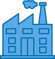 Fabrik gefüllt Blau Symbol vektor