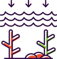 Ozean Säure gefüllt Symbol vektor