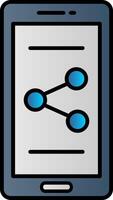 Teilen Linie gefüllt Gradient Symbol vektor