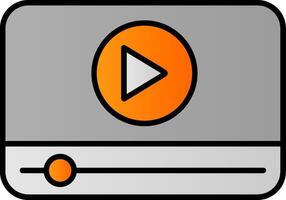 Video spielen Linie gefüllt Gradient Symbol vektor