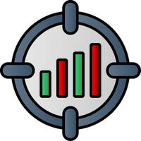 Ziel Linie gefüllt Gradient Symbol vektor