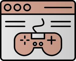 TV-spel linje fylld lutning ikon vektor