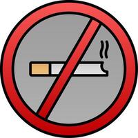 Nej rökning linje fylld lutning ikon vektor