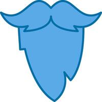 mustasch fylld blå ikon vektor
