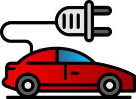 elektrisch Auto Linie gefüllt Gradient Symbol vektor