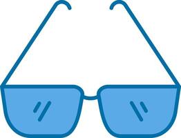 Brille gefüllt Blau Symbol vektor
