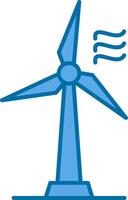 Wind Turbine gefüllt Blau Symbol vektor