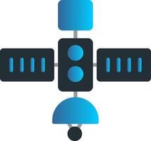 satellit platt lutning ikon vektor