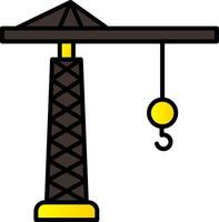 Turm Kran Linie gefüllt Gradient Symbol vektor