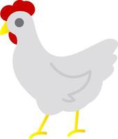 kyckling platt lutning ikon vektor