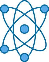 Atom gefüllt Blau Symbol vektor